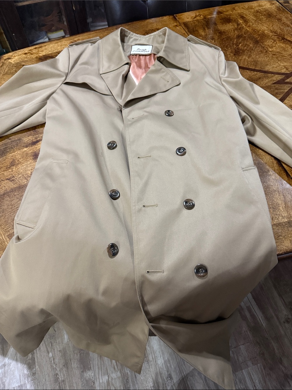 Sears Beige Double-Breasted Trench Coat